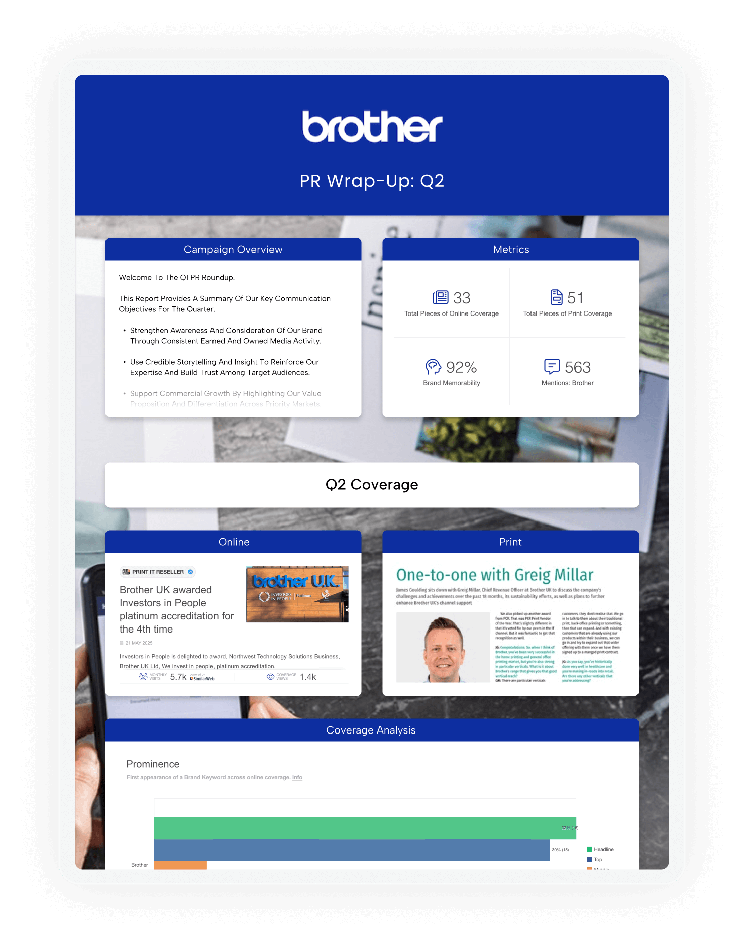Brother Q1 PR Activity Report