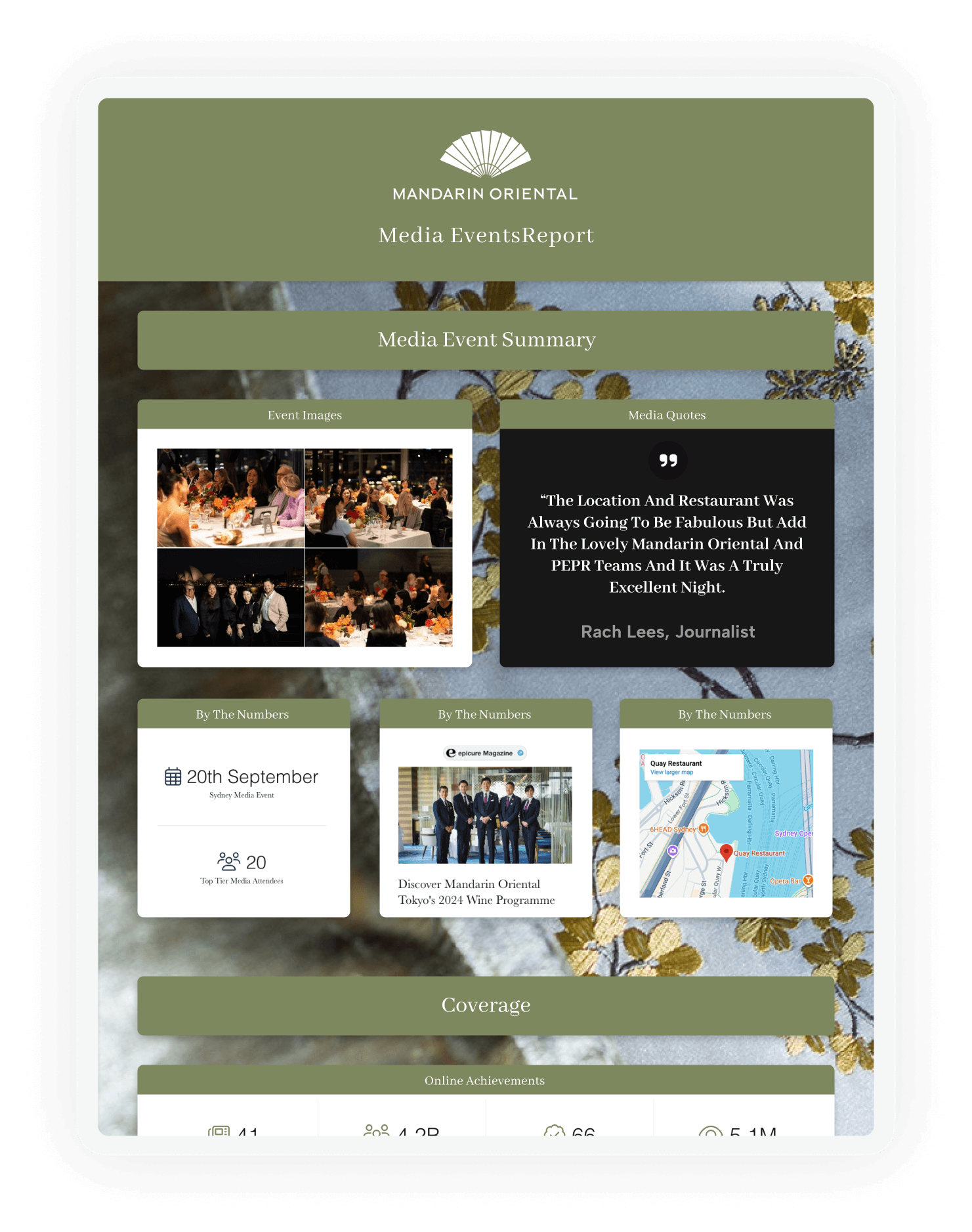 Mandarin Oriental Event Report