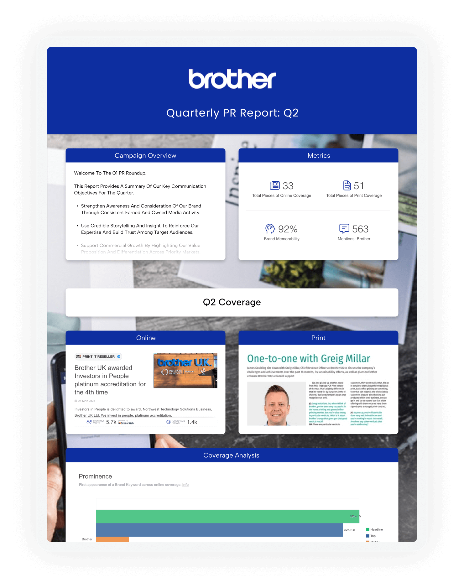 Brother Quarterly PR Report