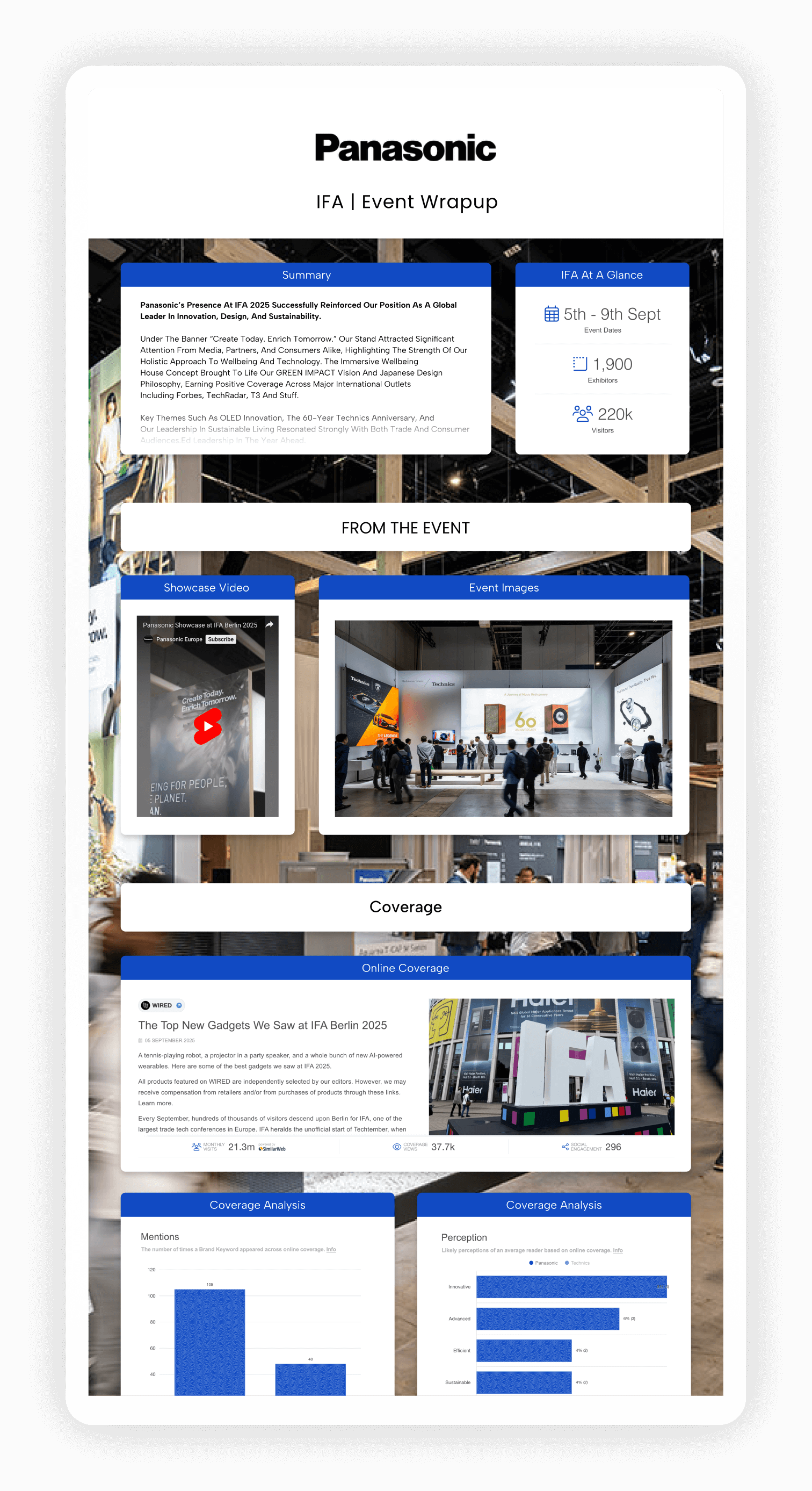 PR & Social Media Report example Panasonic